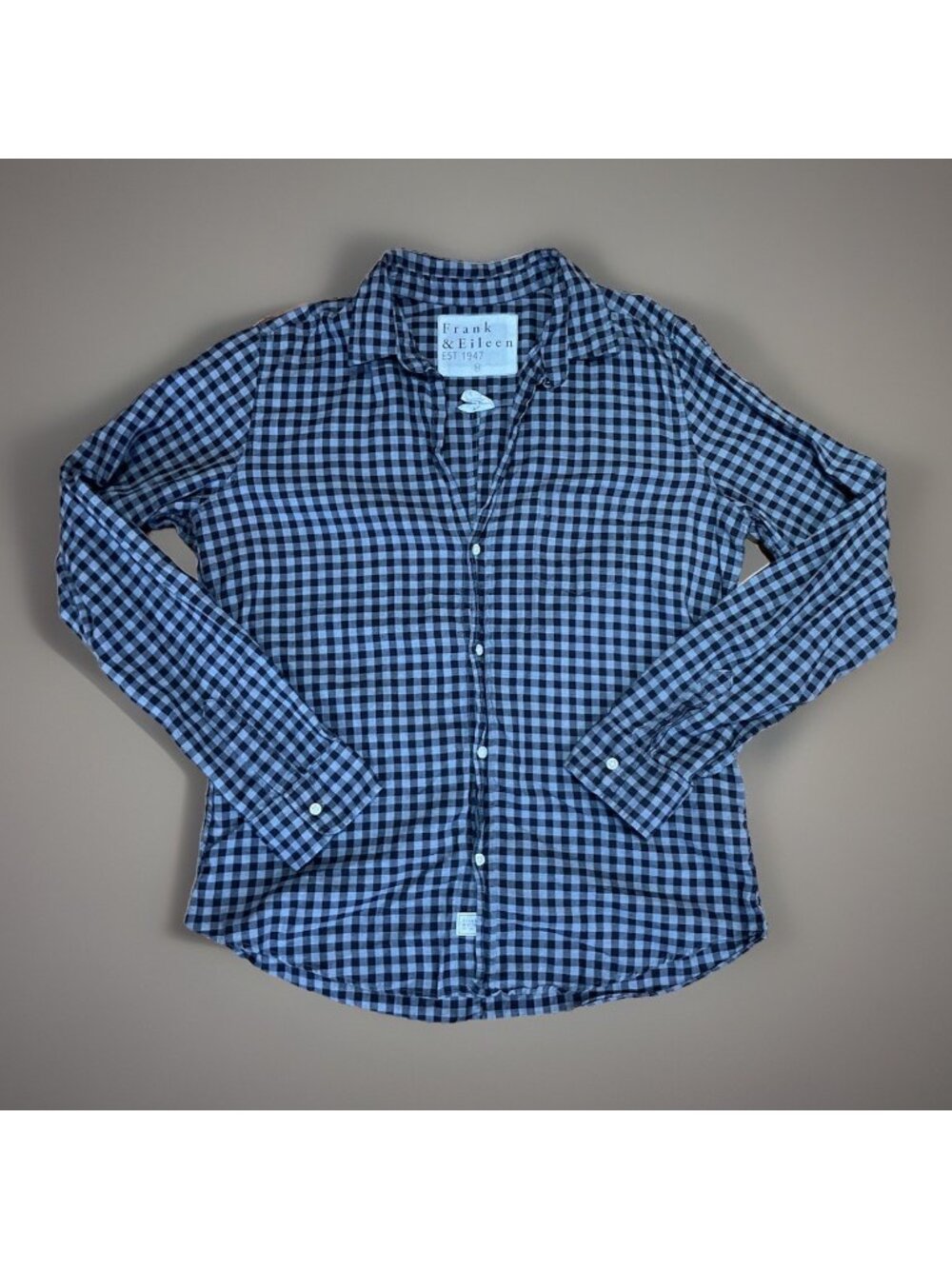Frank & Eileen Barry Cotton Italy Woven Gingham Flannel Shirt Womens Medium Lux